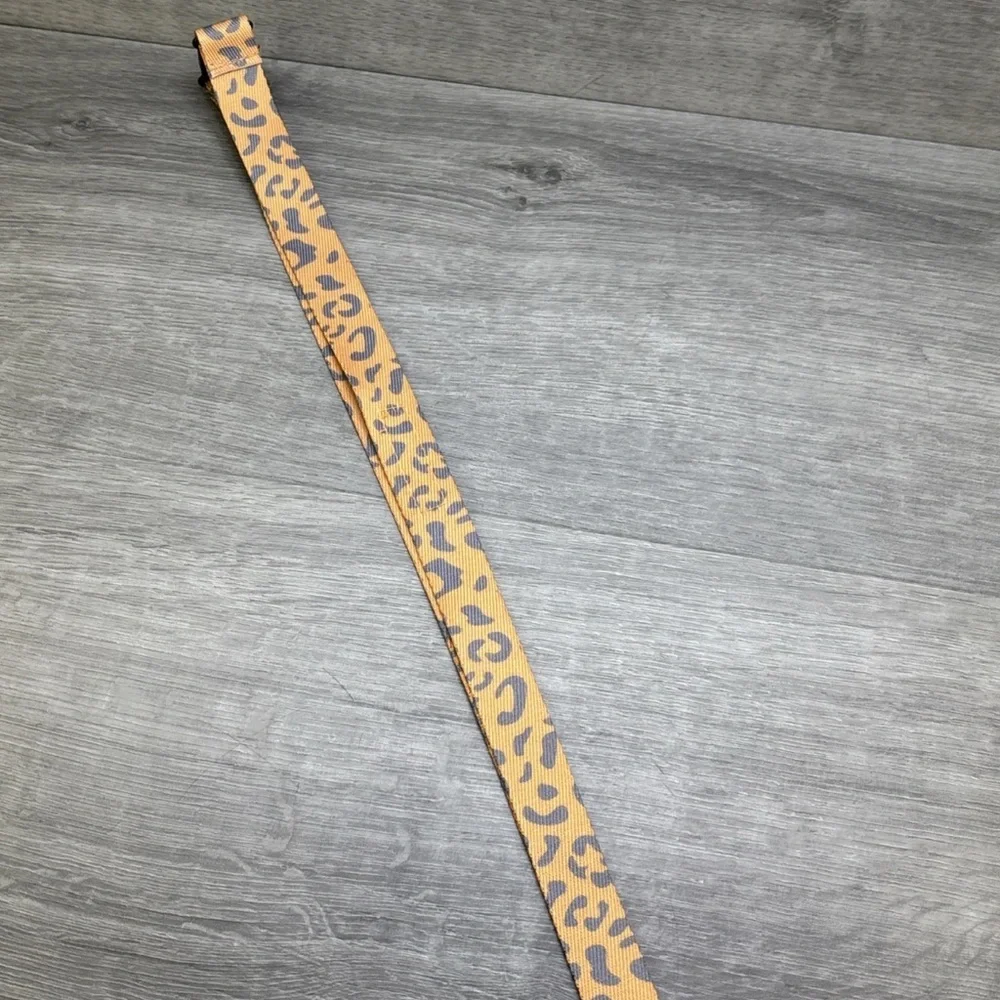 Simply Southern Lanyard Orange And Grey Leo Leopard Pattern With Clip